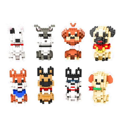 SEMKY Micro Mini Blocks Dog Series Pets Dog 8 in 1 Animal Model Set,(1616Pieces) -Building and Pet Toys Gifts for Kid and Adult