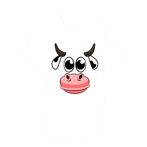 Cute Easy Cattle Face Style Outfit Design T-shirts Cow Face Costume Shirt | Cool Cheap Halloween Animal Gift