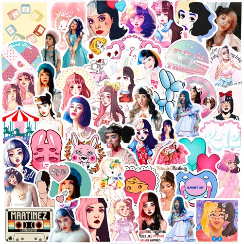 GYXRAT 50pcs Girls Singer Stickers for Laptop, Cool Trendy Waterproof Vinyl Graffiti Decals for Teens Water Bottles Phone Journal Notebook Guitar Skateboard Car Luggage Party Favor