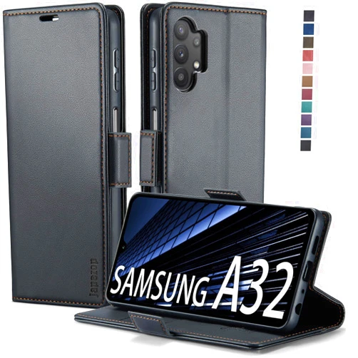 Japezop Samsung Galaxy A32 5G Case,Samsung Galaxy A32 5G Wallet Case with [RFID Blocking] Card Holder Kickstand Magnetic,Leather Flip Case for Samsung Galaxy A32 5G (Fashion Black)