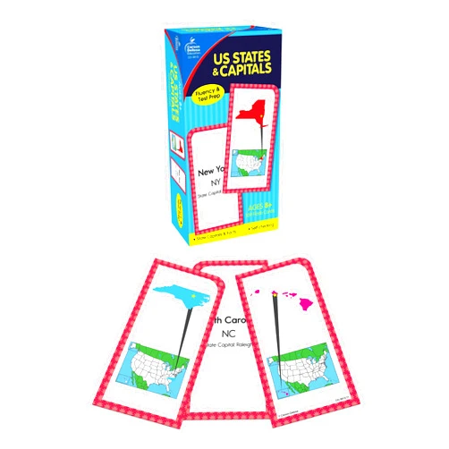 Carson Dellosa Education Carson Dellosa States and Capitals Flash Cards for Kids Ages 8+, Geography Flash Cards with US History, Fun Facts, Grade 3, Grade 4 and Grade 5