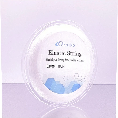 Aksiko Elastic Bracelet String Cord, 0.8mm 328ft Crystal Stretch Bead String Cord for Bracelet Beading and Jewelry Making