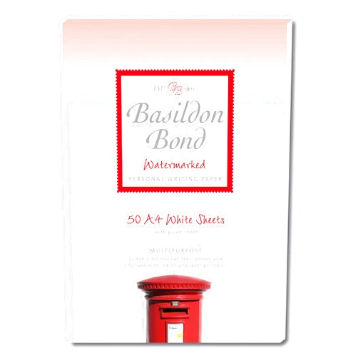 Basildon Bond A4 210 x 297 mm Writing Pad with 50 Sheets - White