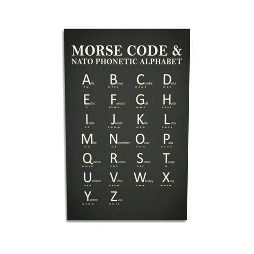 ZHAOYZZY Morse Code Poster Morse Code and Phonetic Alphabet Poster Painting Canvas Wall Posters Art Picture Print Modern Family Decor Posters 12x18inch(30x45cm)