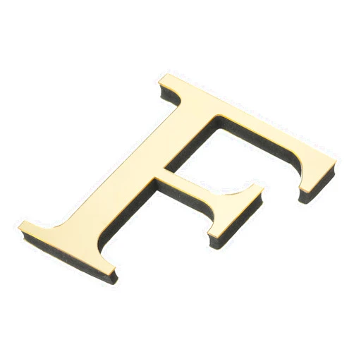 PATIKIL 3D Acrylic Alphabet Mirror Wall Stickers Letter F Self-Adhesive Home Decor Letter Sign Art Sticker Decal for DIY Home Decoration Light Gold