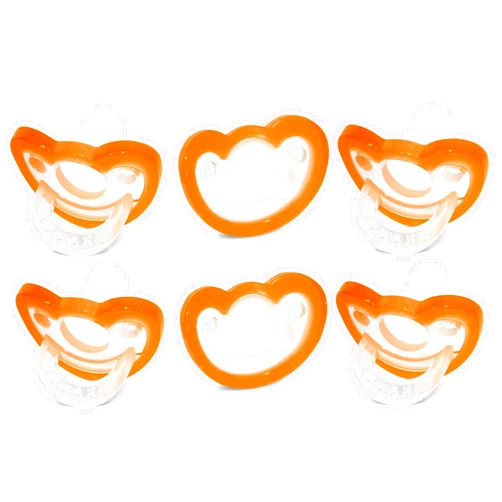RaZbaby Jollypop Pacifier for Babies 3 Months and Up, USA Made, Natural Shaped Orthodontic Binky, Lovingly Shared in NICUs & Hospitals Worldwide, Medical-Grade 100% BPA-Free - 6 Pack - Orange