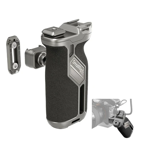 SMALLRIG Quick Release Rotating Side Handle with Integrated NATO Rail, NATO Side Handgrip for DLSR Camera Cage Kit, Left or Right Side Adjustable, HawkLock H21-4485