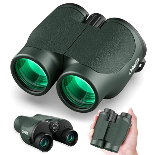 Opaita 20x32 Compact Binoculars for Bird Watching - OPAITA High Powered Small Binoculars for Adults Kids with Low Light Vision for Hunting Cruise Trip Travel Concert Hiking Green