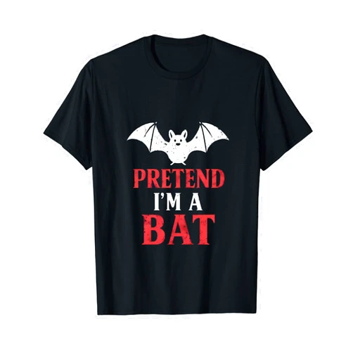Pretend I'm A Bat Funny Lazy Halloween Costume T-Shirt