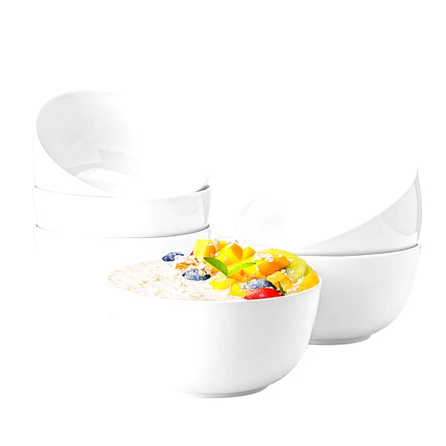 Sweese Cereal Bowl, 20 Oz Soup Bowls Set of 6, Chip Resistant, Dishwasher & Microwave Safe, Porcelain Bowls for Cereal Soup Rice Pasta Salad Oatmeal, White