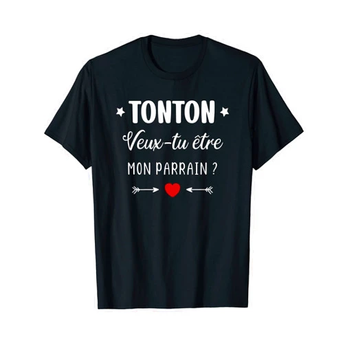 Baptême Cadeau demande marraine et parrain Demande Annonce Parrain tonton Veux-tu Être Mon Parrain T-Shirt