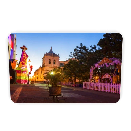 Island Gifting Image of Our Lady of Grace Cathedral in Leon Nicaragua - Desk Mat | Mouse Pad XL | Table Mat | Tablemat | Placemat | Place Mat, Medium, Nicar4