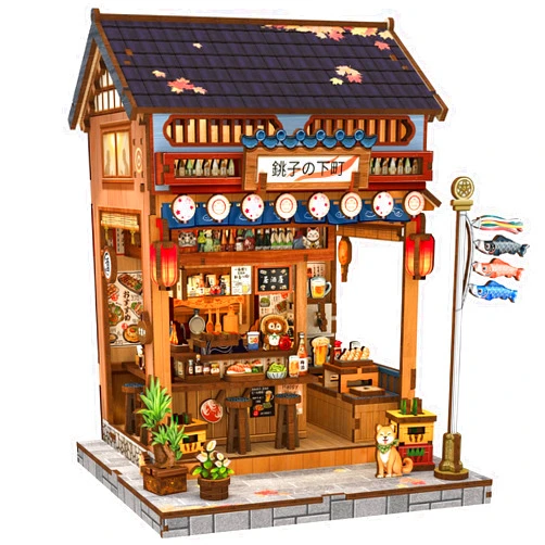 CUTEBEE Book Nook Kit - DIY Miniature House Japanese Izakaya, Dollhouse Kit for Adults and Teens, Booknook Tiny House Bookshelf Decor 3D Wooden Puzzle, Gifts for Family, Friends (Japanese Izakaya)