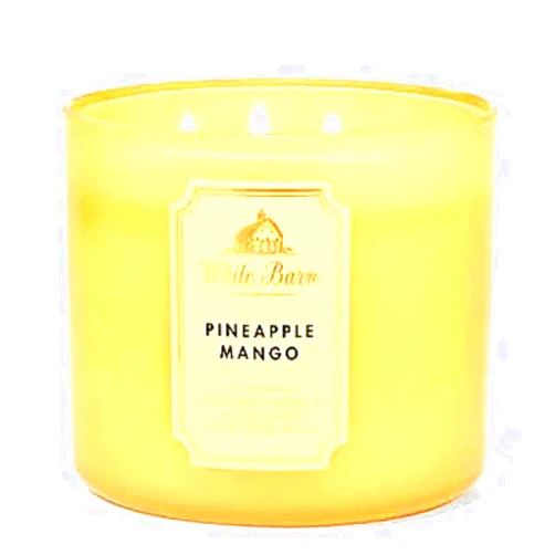 Bath & Body Works Bath and Body Works, White Barn 3-Wick Candle w/Essential Oils - 14.5 oz - 2021 Core Scents! (Pineapple Mango)