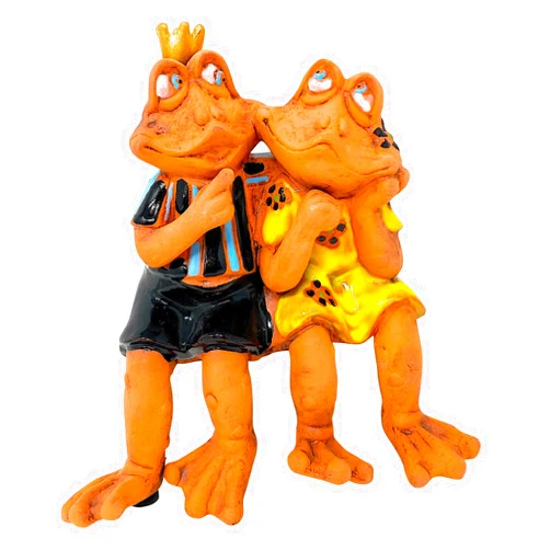CTGB Frog Couple Figurine Collectible Statue Indoor Outdoor Garden Decor Shelf Pot Table Sitters Boy & Girl Mr. & Mrs Clay 6
