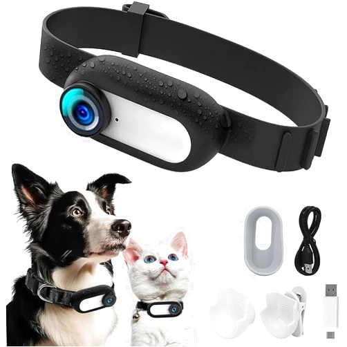 Kestanlora Updated Cat Collar Camera,Pet Sport Camera with Video Records,Wireless Mini Body Small Cam HD 1080P Security Cameras Outdoor/Indoor Puppy Supplies/Stuff Birthday Gift No WiFi Needed
