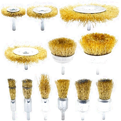 LingGan 12-Piece Large Wire Brush Wheel Set - Metal Rust Removal, Polishing, Cleaning - 1/4″ (6mm) Shaft - Removes Burrs, Dust, and Paint - Handles Rough Surfaces - Rotary Tool Accessories