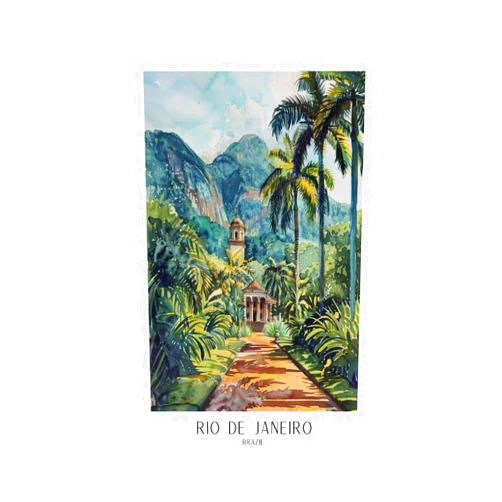 BMtyDG Retro Landscape Travel City RIO DE JANEIRO BRAZIL Canvas Poster Wall Art Prints Room Aesthetic Murals Bedroom And Living Decorations Unframe 12x18inch
