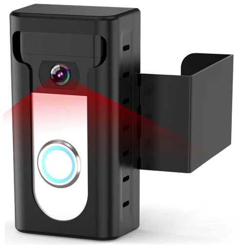 QIBOX Anti-theft Doorbell Mount Compatible with Ring/Blink Wireless Video Doorbell, No-Drill Camera Holder, Adjustable Mounting Bracket Accessories，Not Block Doorbell Motion Sensor, Black