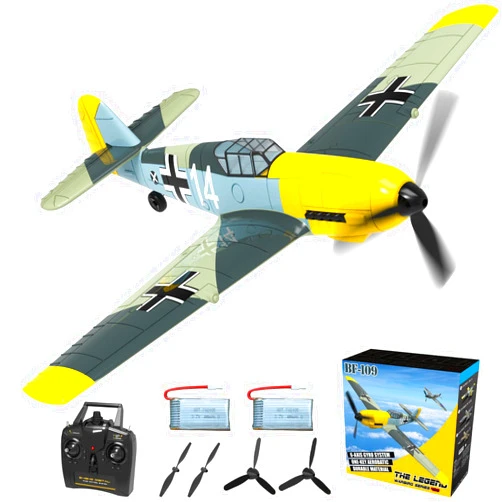 ANBURI RC Plane 4 Channel RC Airplane – RC Airplane Ready to Fly Upgrade Messerschmitt BF-109 Remote Control Airplanes for Beginners Adult with Xpilot Stabilization System & One Key Aerobatic