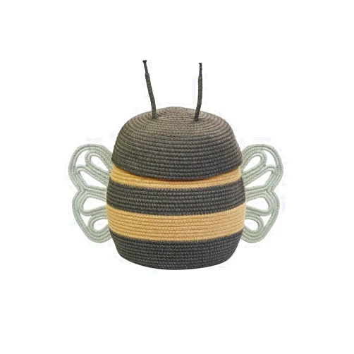 LORENA CANALS Basket Mama Bee for kids. Cotton. Honey & Grey. Size: Ø 1' x 1' 1