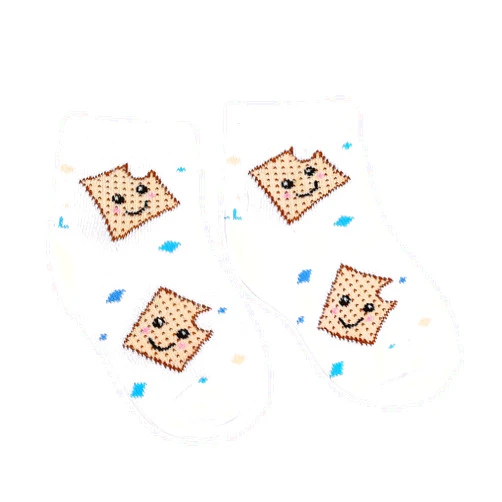 Rite Lite Passover Baby Socks | Size 12-24 Months Adorable Matzah Smiley Face Socks Pesach Seder Jewish Holiday Party Favors Accessories Passover Hostess Judaica Gifts