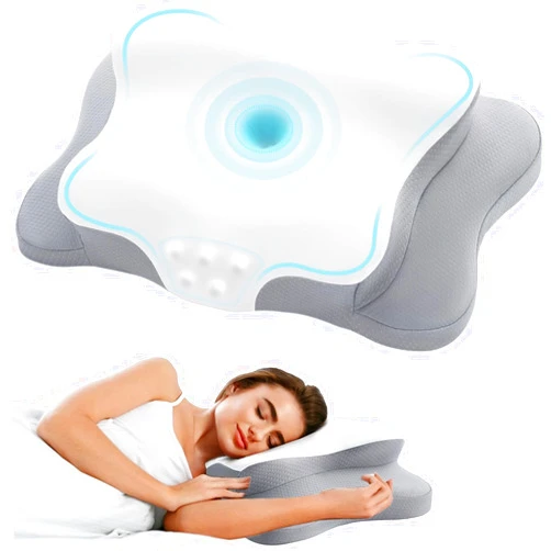 SUFOR Cervical Pillow for Neck Pain Relief, Cooling Contour Memory Foam Pillows Support Odorless Ergonomic Neck Pillow Adjustable Orthopedic Bed Pillow for Side Back Stomach Sleeper with Pillowcase