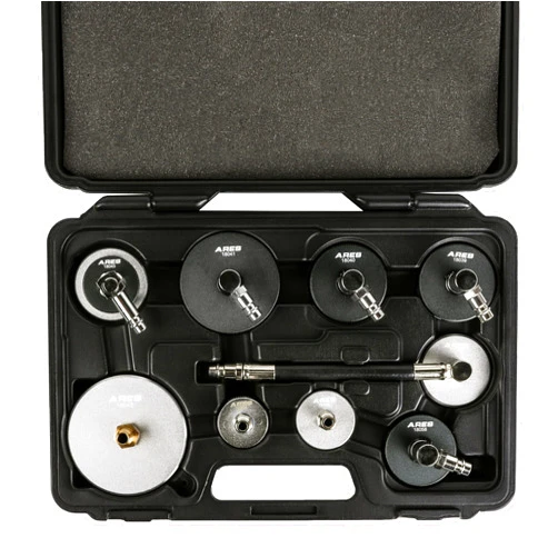 ARES 18038-9-Piece Master Cylinder Adapter Set - Included Adapters Work on Most Current Master Cylinder Reservoirs - for Brake Fluid Bleeding - Use 18036 3L Manual Brake Fluid Bleeder