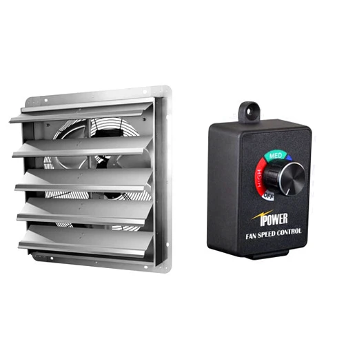 iPower 20.6 X 20.8 Inch Shutter Exhaust Fan Aluminum Variable Fan Speed Controller