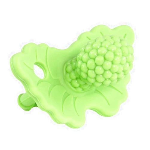 RaZbaby RaZberry Silicone Baby Teether Toy - Berrybumps Soothe Babies Sore Gums - Infant Teething Toy - Hands Free Design - BPA Free - Easy-to-Hold Design - Teething Relief Pacifier - Fruit Shape/Mint