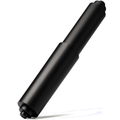 Qualihome Universal Plastic Spring Loaded Toilet Paper Roll Holder Replacement Rod (1, Black.)