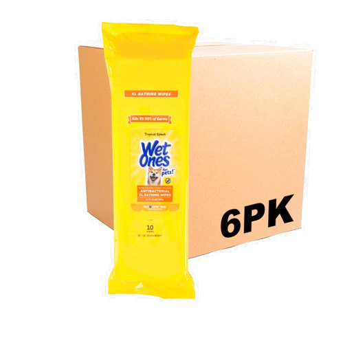 Wet Ones for Pets Multipurpose XL Disposable Pet Bathing Wipes, Tropical Splash Scent | Dog Cleaning Wipes, Extra Large Disposable Dog Wipes, Scented Dog Wipes, 10ct - 3 Pack