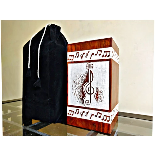 A-F LUXURY HANDICRAFTS Large Urn for Human Ashes Adult Guitar Engraved Handcrafted Beautifull Wooden Urn Home Decorable Collectible Storage Box Ideal for Gift 220 cu inch by A-F Luxury Handicraft, Standard