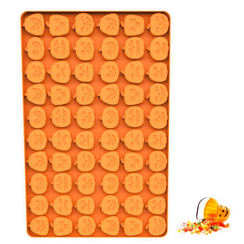 Sofliym Pumpkin Silicone Molds for Halloween Candy, Chocolate, Gummy and Halloween decor, Jack O Lantern Candy Mold with Scraper (1 PCS pumpkin)