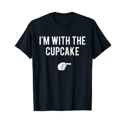Matching Costume Party Co. I'm with The Cupcake Halloween Costume Funny Couples T-Shirt