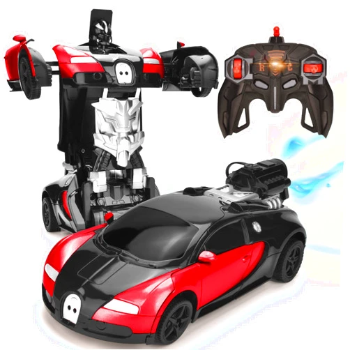 Jeestam RC Robot Car for Kids Transform Car Toy, Deformation Remote Control Vehicle with Gesture Sensing One Button Transformation 360°Rotating Drifting 1:14 Scale, Best Gift for Boys and Girls (Red)