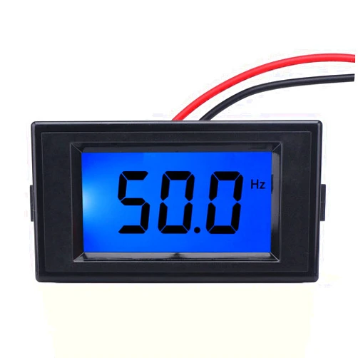 DROK® Two wires AC 80-300V 10-199.9HZ Digital Frequency Counter Cymometer Frequency Monitor Tester Panel Gauge 3 Digits Blue Backlight LCD Display