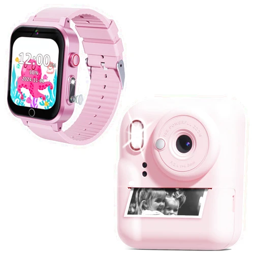 Ziegoal Kids Instant Print Camera with roll Paper and Kids Watch with Screen Protector