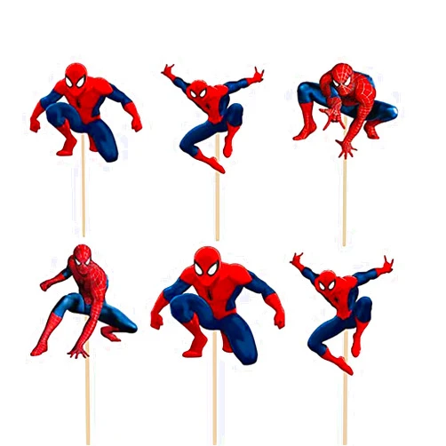 Ziyziiy 24PCS Spiderman Cupcake Toppers Spiderman Cake Toppers Spiderman. Happy Birthday Party Supplies Pet Cake Decorations for Spiderman fans, Kids Birthday Party