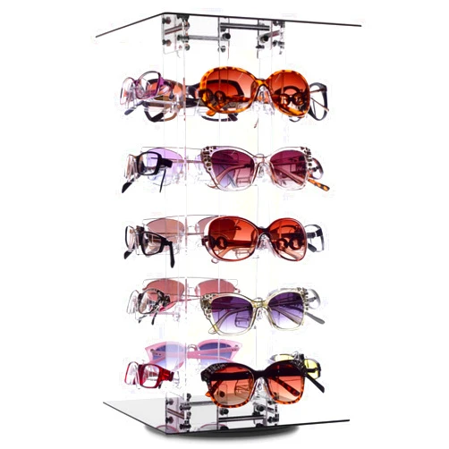 MOOCA Premium Acrylic Rotating Sunglasses & Eyewear Holder Display Sunglasses Organizer Stands Rack, 20 Frames