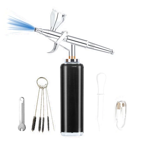 I-BEAUTEE High air Flow Airbrush Kit, Wireless Portable Airbrush Compressor, Rechargeable Cordless Airbrush, Mini Air Brush, Handheld Airbrush Gun for Barber, Model Painting, Nail Art, Makeup, Tattoo