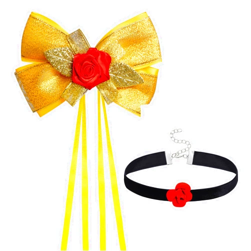 Jmkcoz Princess Costume Accessories Halloween Cosplay Dress Up Hair Bow Clips Choker