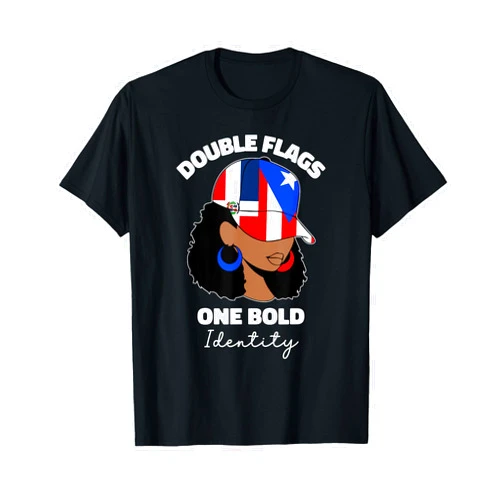 Cute Dominican And Puerto Rican Designs Co. Half Dominican And Puerto Rican Rico Flag DominiRican Girl T-Shirt