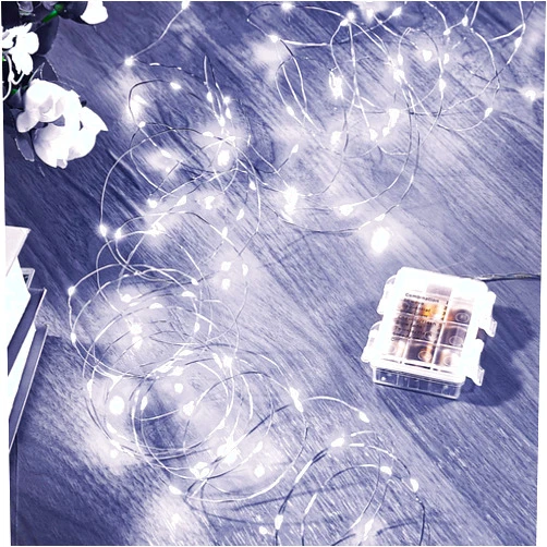Ariceleo 1 Pack 16.4 Ft. Battery Operated Outdoor String Lights with Remote & Timer, LED Cool White Fairy Lights, Waterproof Twinkle Lights for Bedroom, Dorm, Mason Jar, Wedding, Party, Christmas