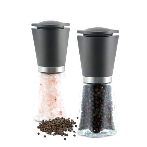 Balamno Professional Salt and Pepper Grinder Set, Manual Sea Salt Grinder with Ceramic Spice Grinder Mill for Adjustable Coarseness, Refillable Salt and Peppercorn Shakers, Easy to Fill & Use (2-Pack)