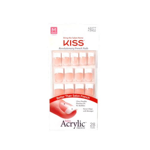 KISS Salon Acrylic French Nails Kit Sugar Rush Medium KSA02 (2 PACK)