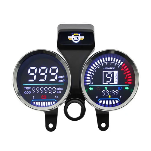 MAIMEIMI Motorcycle Speedometer Digital Speedometer for Motorcycle MPH Moto Gauge Cluster with Tachometer 13000r/min Odometer Fuel Indicator 6 Gear Motorcycle Digital Speedometer for Suzuki GN 125