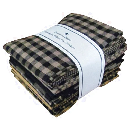 Dunroven House Homespun 12-Piece Fat Quarters, 18 by 21-Inch, Black