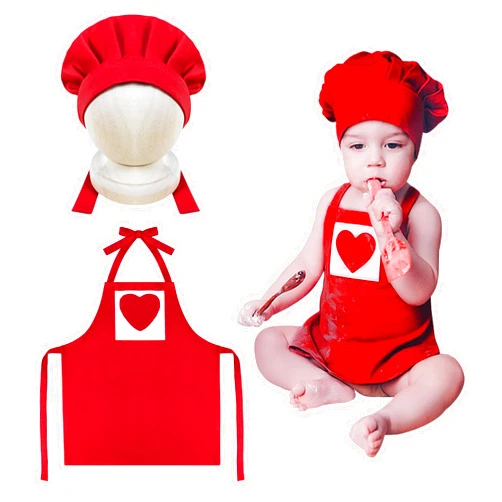 KHC-KHF Baby Photography Prop Chef Hat Apron Newborn Photograph Prop Chef Photo Props Costume Adjustable Strap for Boys and Girls Infant Twins