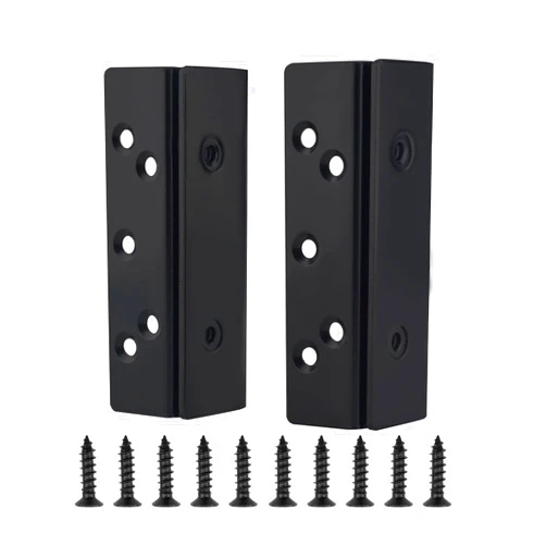 DERRILLA Bed Frame Bed Post Double Hook Slot Bracket, Bed Rail Hardware Attachment Brackets for Wooden Bed Frame-Set of 2